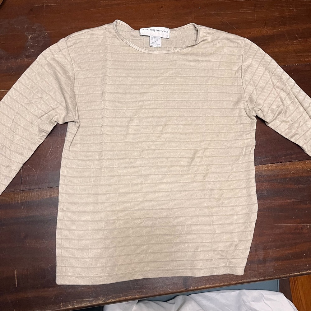 Basic Requirements Beige Long Sleeve Top